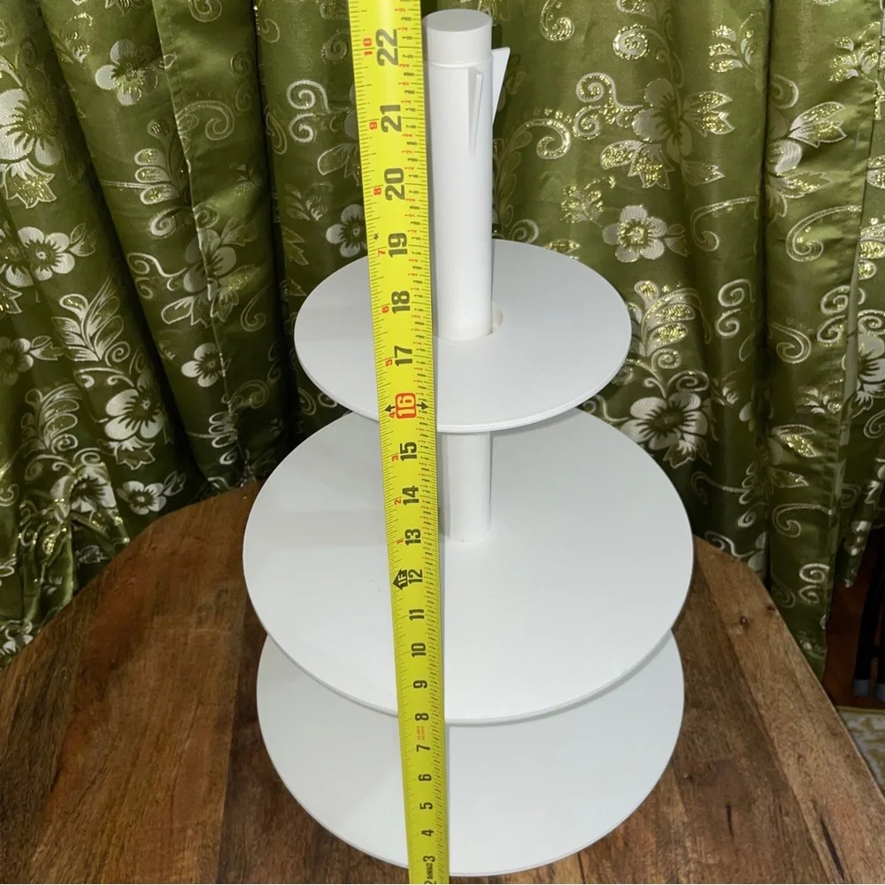 NEW White Three-Tiered Stand Cake Hard Plastic Stand